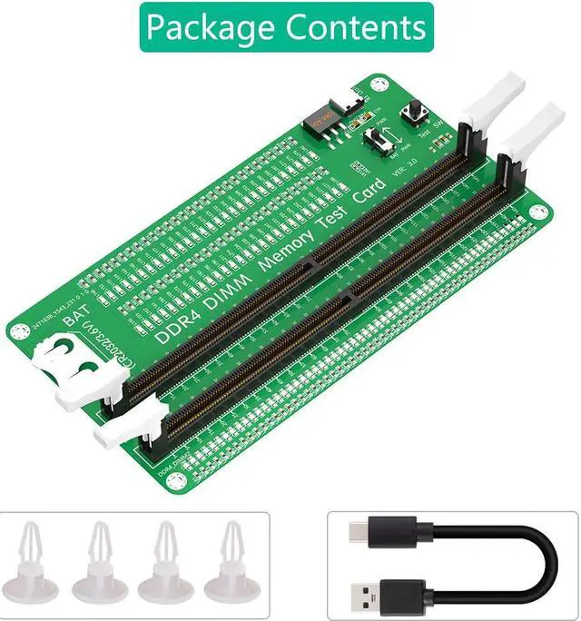 Alt view image 6 of 6 - ddr4 Memory Tester, Desktop Computer DDR4 Memory Test Card with LED Indicators and USB Type C Cable
