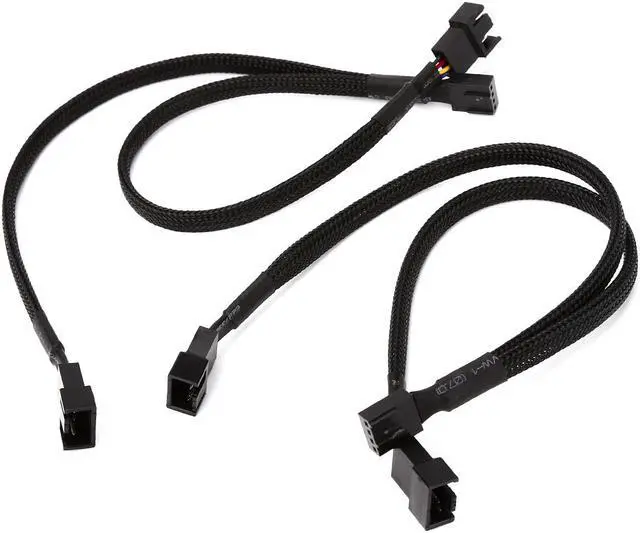 Alt view image 2 of 3 - 2Pcs 9inch 4 pin PWM Fan Splitter Y Extension Power Cable Cord