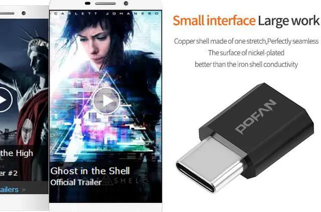 Alt view image 7 of 7 - 2Pcs  USB-C (male) to Micro USB Adapter (female), Converts USB Type-C input to Micro USB, MacBook Air, Nexus and Other Type-C Devices, and More