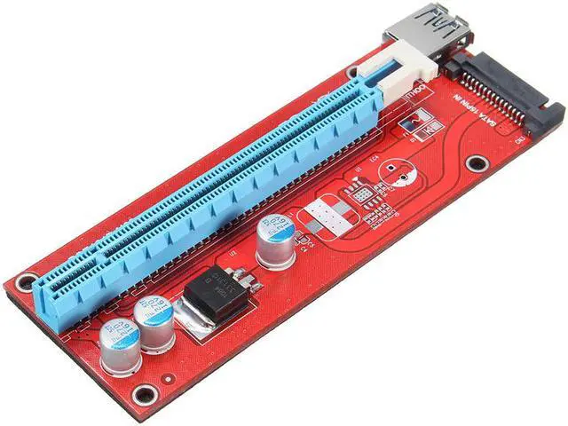 Alt view image 2 of 5 - PCI-E 16X to 1X Adapter USB3.0 Riser Cable Flexible Extension Cable with SATA 15pin power