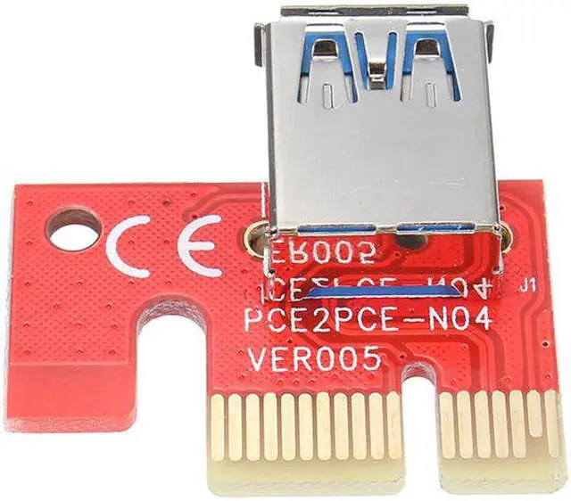 Alt view image 4 of 5 - PCI-E 16X to 1X Adapter USB3.0 Riser Cable Flexible Extension Cable with SATA 15pin power