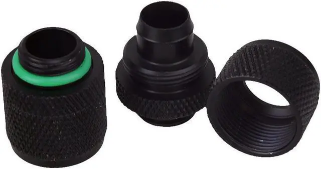 Alt view image 3 of 4 - 4PCS Black 3/8"ID X 1/2"OD 9.5 X 12.7mm Tubing Compression Water cooling connector G1/4" Thread
