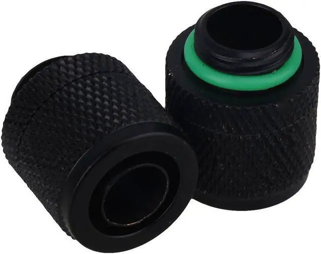 Alt view image 2 of 4 - 4PCS Black 3/8"ID X 1/2"OD 9.5 X 12.7mm Tubing Compression Water cooling connector G1/4" Thread