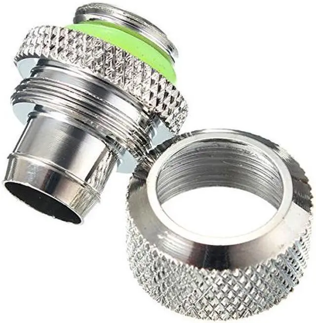 Alt view image 2 of 4 - 6PCS  Silver 3/8"ID X 1/2"OD 9.5 X 12.7mm Tubing Compression Water cooling connector G1/4" Thread