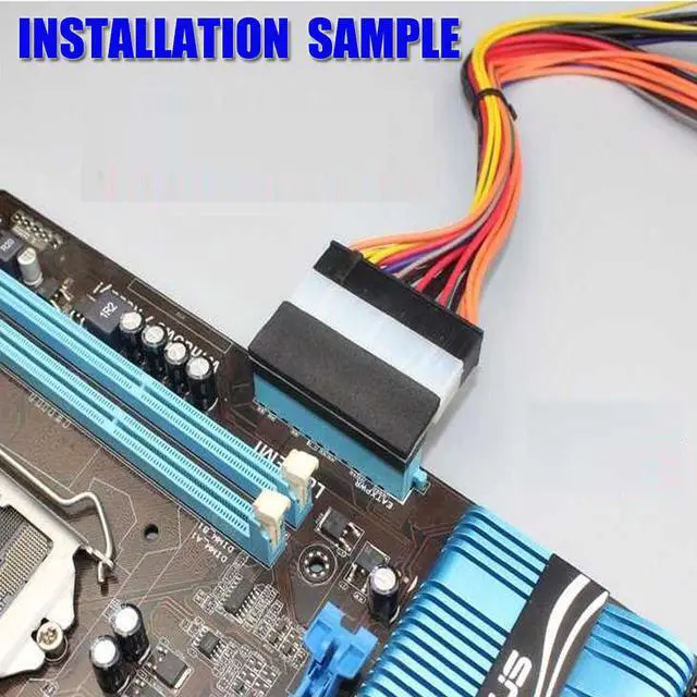 Alt view image 6 of 7 - ATX 24Pin female to 24pin male right angle adapter for desktop PC power supply