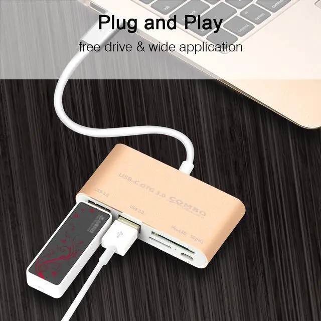Alt view image 2 of 5 - 5 In 1 Usb-c USB 3.0 Hub Multi Type C Spliter Adapter Usb3.0 Card Reader for Macbook USB-c Type-c Splitter Multi OTG Combo