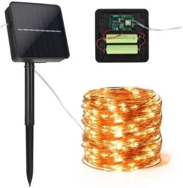Alt view image 2 of 7 - 2-Pack Solar String Lights Outdoor Waterproof Garden Starry Fairy Light for Garden Home Party Wedding Festival Decoration  [20 meters/66ft]