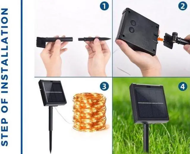 Alt view image 7 of 7 - 2-Pack Solar String Lights [Remote Control] Outdoor Waterproof Garden Starry Fairy Light Decor for Indoor Outdoor Party Wedding Christmas Tree Garden Decoration [50 meters/164ft]