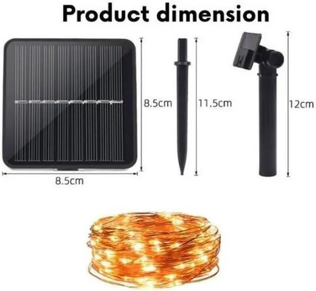 Alt view image 3 of 7 - 2-Pack Solar String Lights Outdoor Waterproof Garden Starry Fairy Light for Garden Home Party Wedding Festival Decoration  [20 meters/66ft]