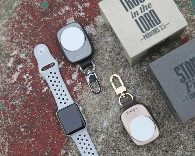 Alt view image 5 of 7 - Lexuma XTag Wireless Portable Apple Watch Power Bank Charger, MFi Certified, 700mAh, Key-chain Design for Apple Watch Series 1 Series 2 Series 3 Series 4 Series 5 Series 6 Series 7 Nike+ Hermès(Grey)