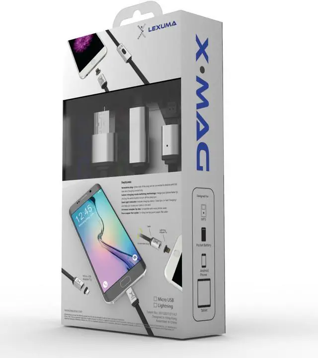 Alt view image 6 of 7 - Lexuma XMAG Magnetic Lightning Charging High Speed Data Transfer Cable for Apple Devices, iPhone, iPad, iPod, iPod Touch