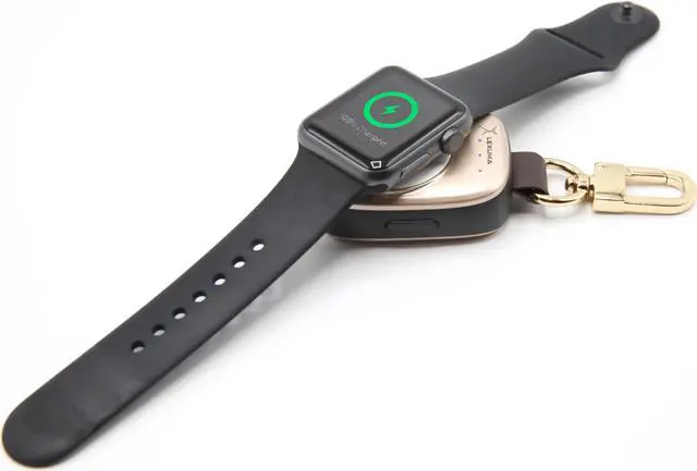 Alt view image 4 of 5 - Lexuma XTag Wireless Portable Apple Watch Power Bank Charger, MFi Certified, 700mAh, Key-chain Design for Apple Watch Series 1 Series 2 Series 3 Series 4 Series 5 Series 6 Series 7 Nike+ Hermès(Gold)