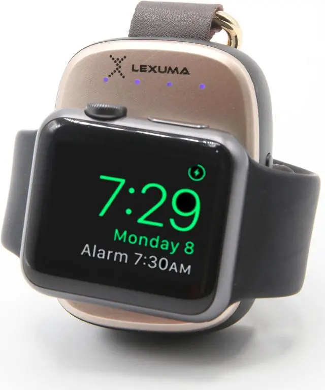 Alt view image 2 of 5 - Lexuma XTag Wireless Portable Apple Watch Power Bank Charger, MFi Certified, 700mAh, Key-chain Design for Apple Watch Series 1 Series 2 Series 3 Series 4 Series 5 Series 6 Series 7 Nike+ Hermès(Gold)