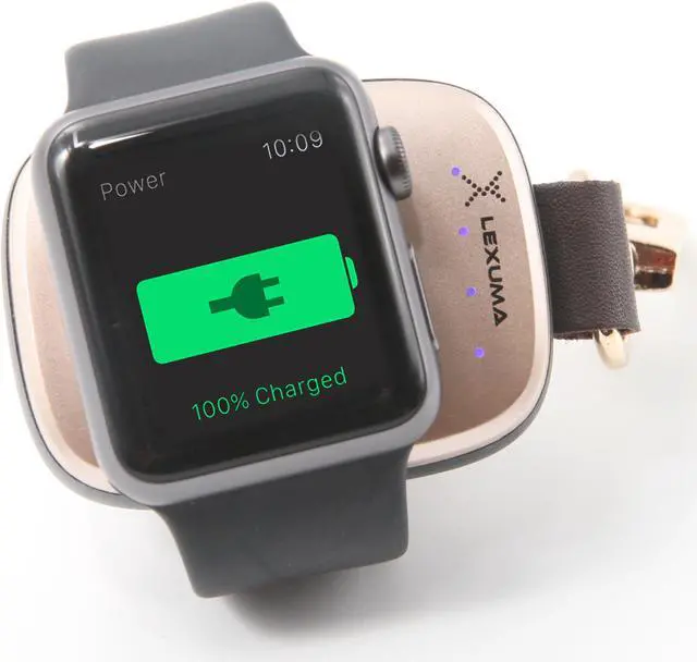 Alt view image 5 of 5 - Lexuma XTag Wireless Portable Apple Watch Power Bank Charger, MFi Certified, 700mAh, Key-chain Design for Apple Watch Series 1 Series 2 Series 3 Series 4 Series 5 Series 6 Series 7 Nike+ Hermès(Gold)