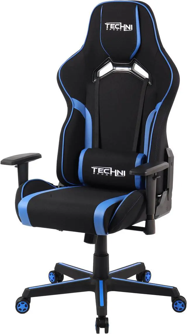 Alt view image 8 of 20 - TechniSport TSF-71 Fabric Office-PC Gaming Chair, Blue