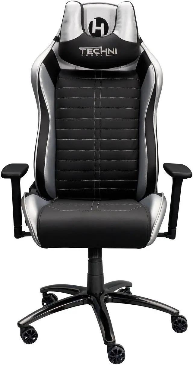 Alt view image 9 of 20 - Techni Sport Ergonomic Racing Style Gaming  Chair - Silver