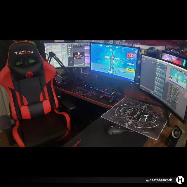 Alt view image 9 of 20 - Techni Sport TS-90  Office-PC Gaming Chair, Red