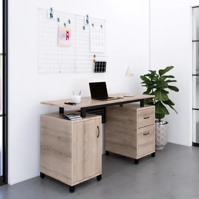 Alt view image 10 of 19 - Techni Mobili Computer Desk with Storage, Grey