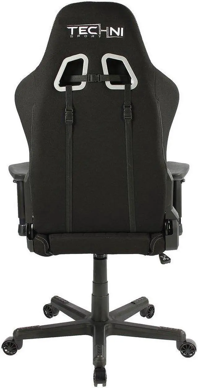 Alt view image 5 of 20 - Gaming Chair - Techni Sport TS-F44 - BLACK Fabric Ergonomic High Back Racer Style PC / Console Video Gaming / Study