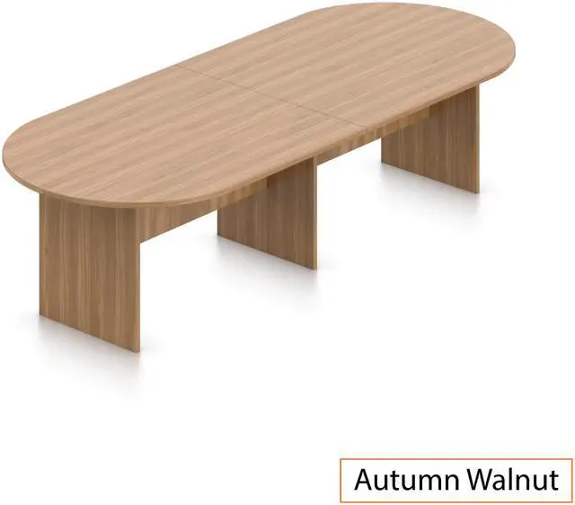 Main image of GOF 10 FT Racetrack Conference Table for Home Office, School, Workplace, and Entertainment Room - Sturdy and Stable Table for Meetings with Laptops (Walnut)