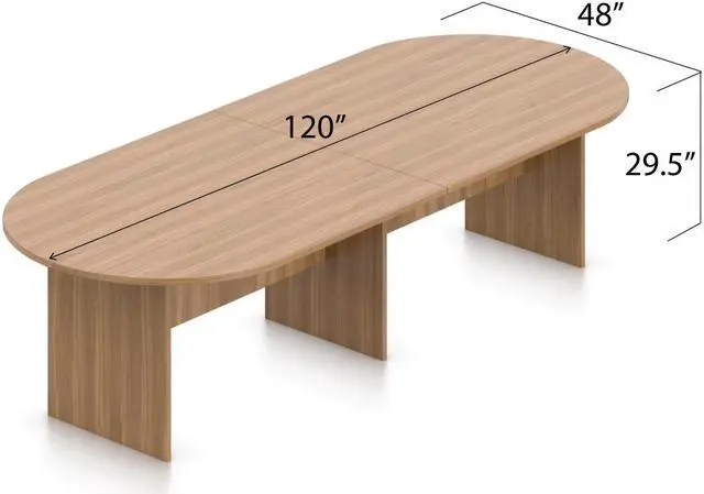 Alt view image 2 of 4 - GOF 10 FT Racetrack Conference Table for Home Office, School, Workplace, and Entertainment Room - Sturdy and Stable Table for Meetings with Laptops (Walnut)