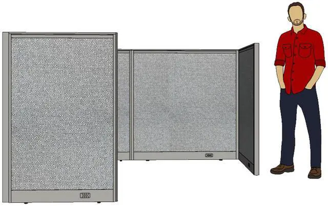 Alt view image 3 of 7 - GOF Freestanding Workstation Cubicle, Privacy Wall Partition, Large Room Divider for Office, School, Library, and to Create Any Private Work Areas (6'D x 6'W x 4'H)