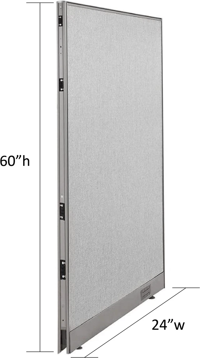 Main image of GOF Single Panel Office Partition, Large Fabric Room Divider, Custom Built Cubicle Workstation (24" W x 60" H)
