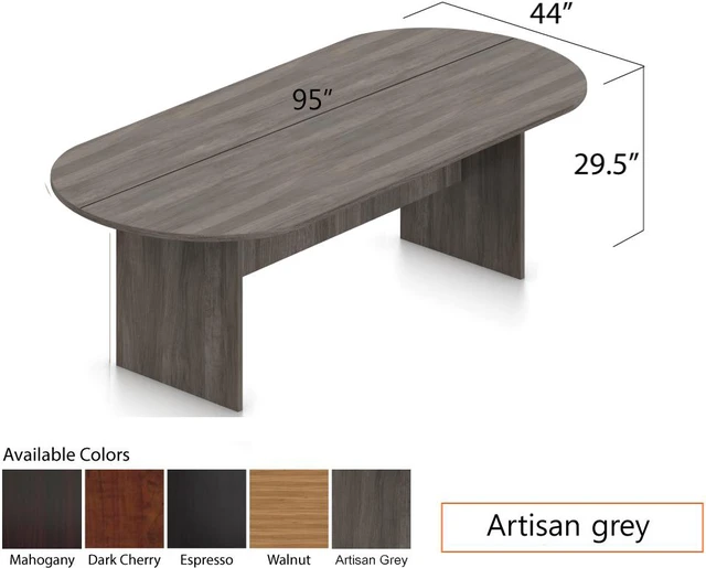 Alt view image 2 of 4 - GOF 8 FT Racetrack Conference Table for Home Office, School, Workplace, and Entertainment Room - Sturdy and Stable Table for Meetings with Laptops (Artisan Gray)