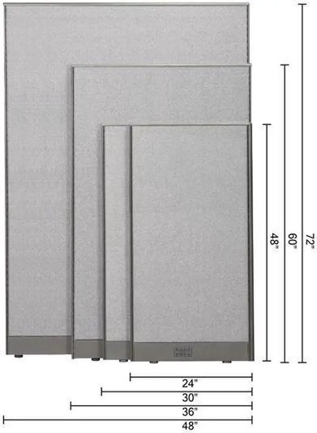 Alt view image 2 of 7 - GOF Single Panel Office Partition, Large Fabric Room Divider, Custom Built Cubicle Workstation (30" W x 48" H)