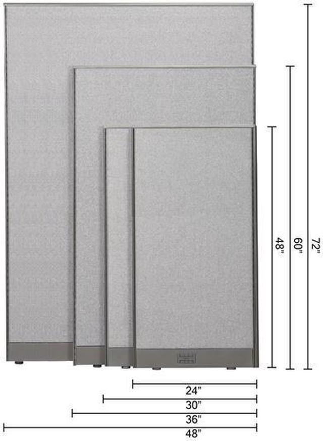 Alt view image 2 of 7 - GOF Single Panel Office Partition, Large Fabric Room Divider, Custom Built Cubicle Workstation (48" W x 60" H)