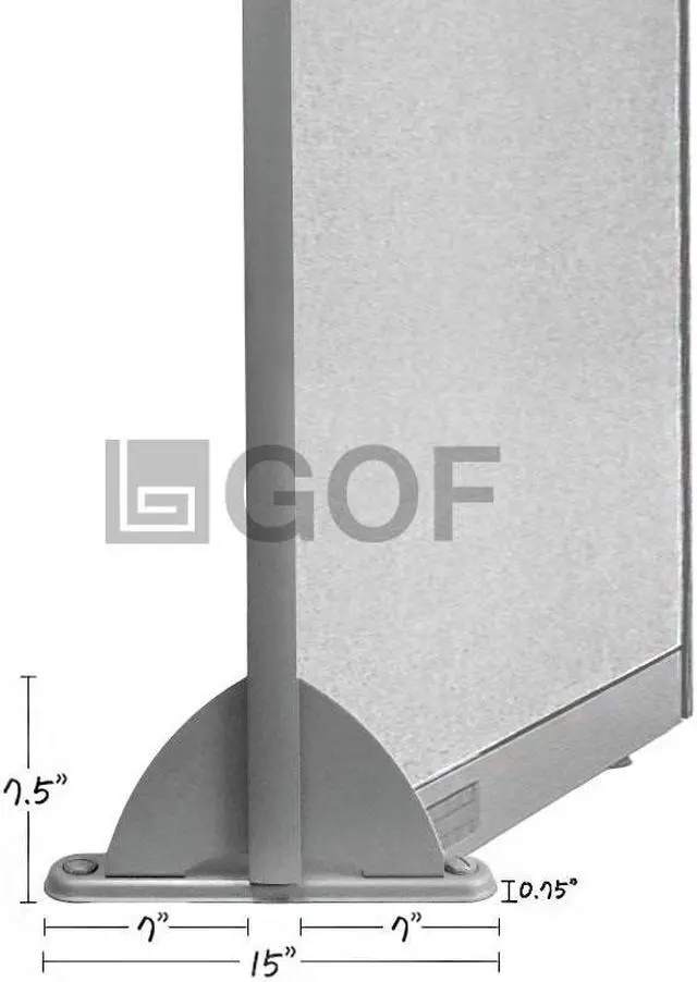 Alt view image 3 of 7 - GOF Office Partition Safety Leg for Freestanding Privacy Wall Panels, Full Fabric Room Dividers, Custome Built Cubicle Workstations, Parts & Accessories (Safety Leg)