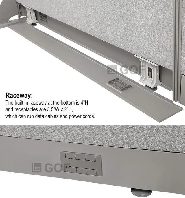 Alt view image 3 of 7 - GOF Wall Mounted Office Partition Set, Stable Privacy Wall, Large Room Divider (96" W x 72" H)