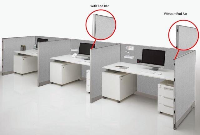 Alt view image 6 of 7 - GOF 7-Person Workstation Cubicles, Freestanding Office Partition, Room Dividers for School, Library, Call Center, and PC Gaming Room (30"D x 336"W x 72"H)