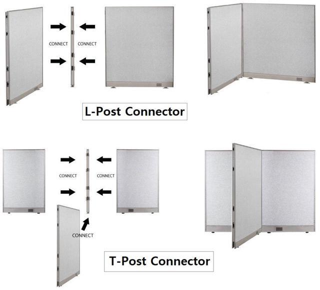 Alt view image 5 of 7 - GOF 7-Person Workstation Cubicles, Freestanding Office Partition, Room Dividers for School, Library, Call Center, and PC Gaming Room (30"D x 336"W x 72"H)