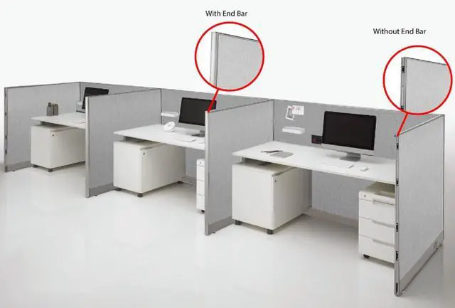 Alt view image 6 of 7 - GOF 14-Person Workstation Cubicles, Freestanding Office Partition, Room Dividers for School, Library, Call Center, and PC Gaming Room (60"D x 336"W x 48"H)
