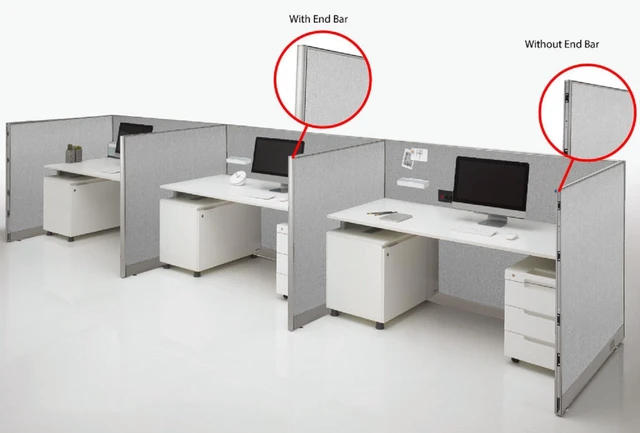 Alt view image 6 of 7 - GOF 14-Person Workstation Cubicles, Freestanding Office Partition, Room Dividers for School, Library, Call Center, and PC Gaming Room (60"D x 336"W x 72"H)