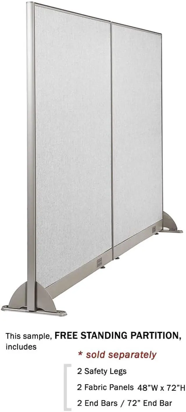 Alt view image 5 of 7 - GOF Office Partition Safety Leg for Freestanding Privacy Wall Panels, Full Fabric Room Dividers, Custome Built Cubicle Workstations, Parts & Accessories (Safety Leg)