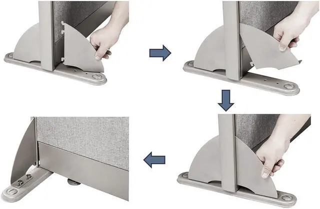 Alt view image 4 of 7 - GOF Office Partition Safety Leg for Freestanding Privacy Wall Panels, Full Fabric Room Dividers, Custome Built Cubicle Workstations, Parts & Accessories (Safety Leg)
