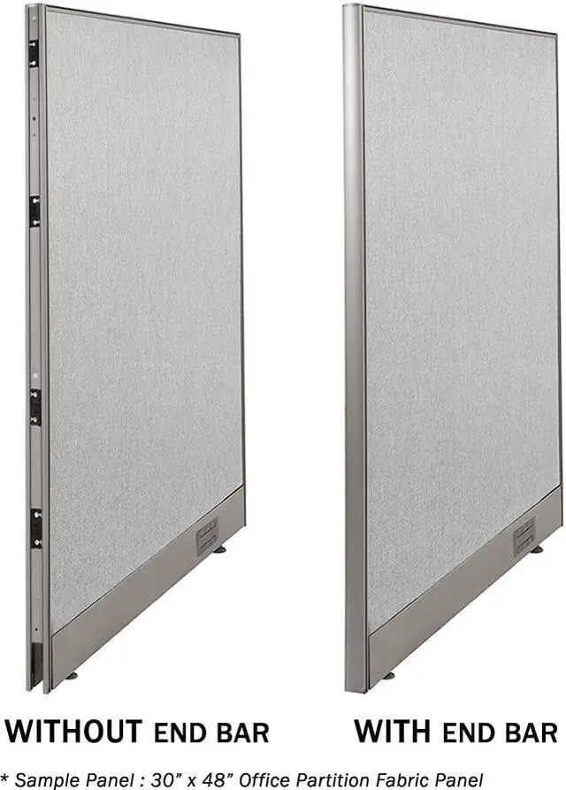 Alt view image 4 of 7 - GOF Office Partition End Bar/Cover for Freestanding Privacy Wall Panels, Full Fabric Room Dividers, Custome Built Cubicle Workstations, Partition Part & Accessories (60" H End Bar)