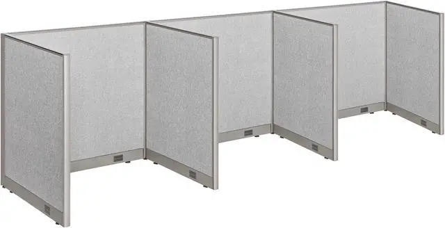 Main image of GOF 3-Person Workstation Cubicle, Freestanding Office Partition Divider, for Office, School, Library, Call Center, and PC Gaming Room (36"D x 144"W x 48"H)