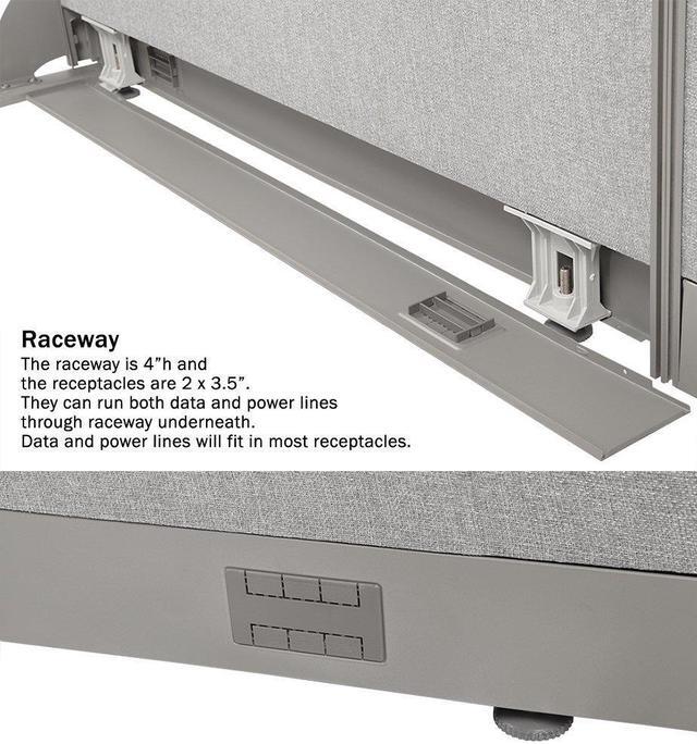 Alt view image 4 of 7 - GOF L-Shaped Office Partition Set, Freestanding Privacy Wall/ Cubicle/ Workstation/ Room Divider (36"D x 96"W x 60"H)