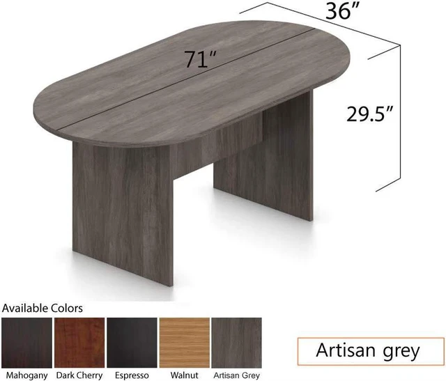 Alt view image 3 of 7 - GOF 6 FT Racetrack Conference Table w/ 4 Chairs (G11776) Set for Home Office, School, Library, Board Room, Meeting Room - Sturdy Table & Comfortable Chairs for Meetings with Laptops (Artisan Gray)