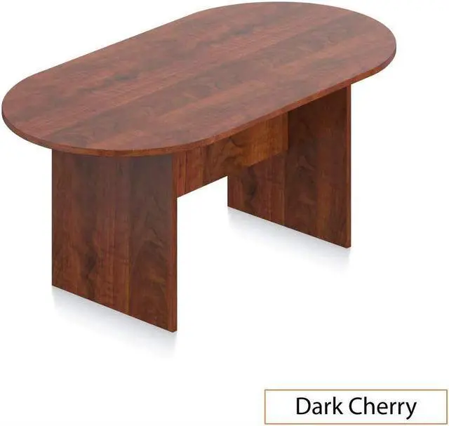 Alt view image 2 of 7 - GOF 6 FT Racetrack Conference Table w/ 4 Chairs (G11776) Set for Home Office, School, Library, Board Room, Meeting Room - Sturdy Table & Comfortable Chairs for Meetings with Laptops (Dark Cherry)