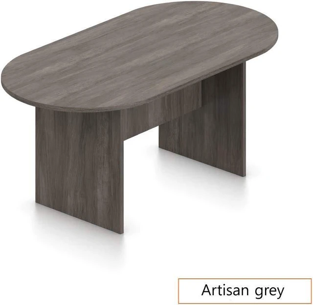 Alt view image 2 of 7 - GOF 6 FT Racetrack Conference Table w/ 4 Chairs (G11776) Set for Home Office, School, Library, Board Room, Meeting Room - Sturdy Table & Comfortable Chairs for Meetings with Laptops (Artisan Gray)