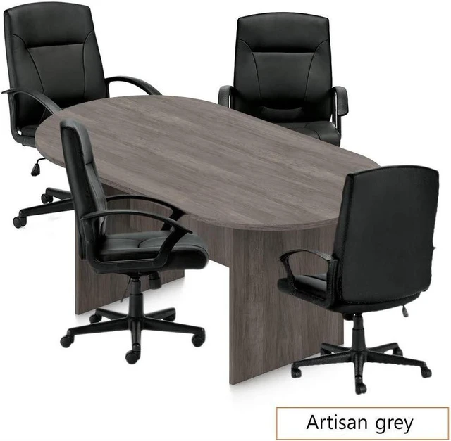 Main image of GOF 6 FT Racetrack Conference Table w/ 4 Chairs (G11776) Set for Home Office, School, Library, Board Room, Meeting Room - Sturdy Table & Comfortable Chairs for Meetings with Laptops (Artisan Gray)