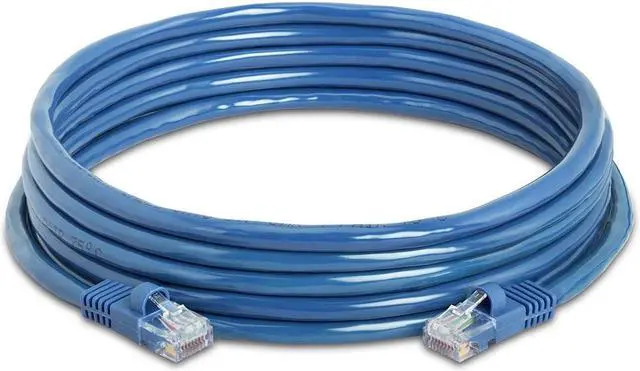 Alt view image 2 of 7 - Cmple - [10 PACK] 15 Feet Cat5 Patch Cord, Ethernet Cable with RJ-45 Connectors,  1 Gigabit Cat5e UTP Wire, Category 5e Computer LAN Network Cord - Blue