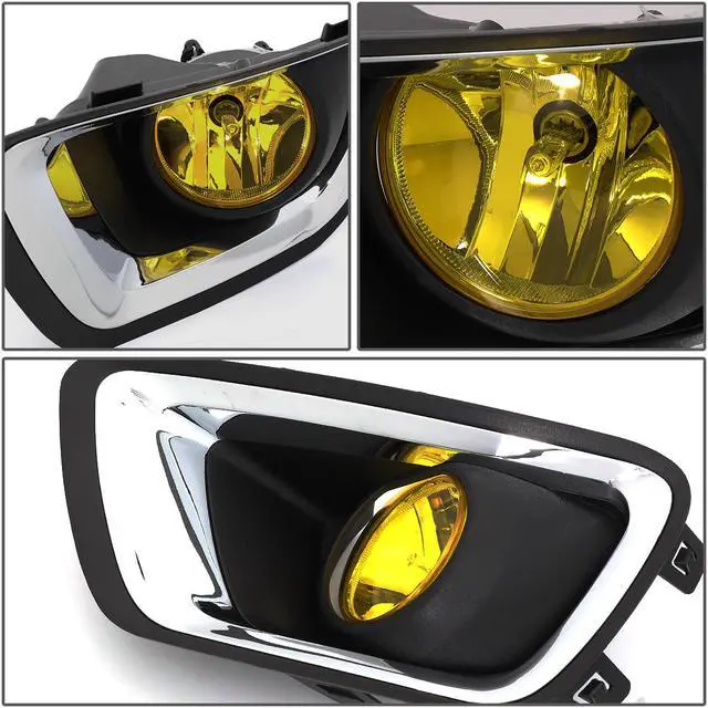 Alt view image 4 of 6 - DNA Motoring FL-ZTL-288-AM For 2015 to 2019 Chevy Colorado Pair Amber Lens Front Driving Fog Light Lamps w/Chrome Trim Bezel Cover+Switch 16 17 18
