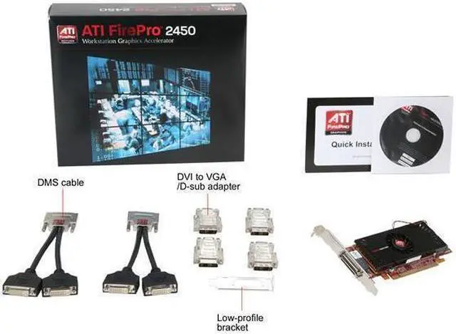 Alt view image 2 of 2 - AMD FirePro 2450 100-505531 512MB GDDR3 PCI Express 2.0 x16 Low Profile Multi-View Workstation Graphics Accelerator