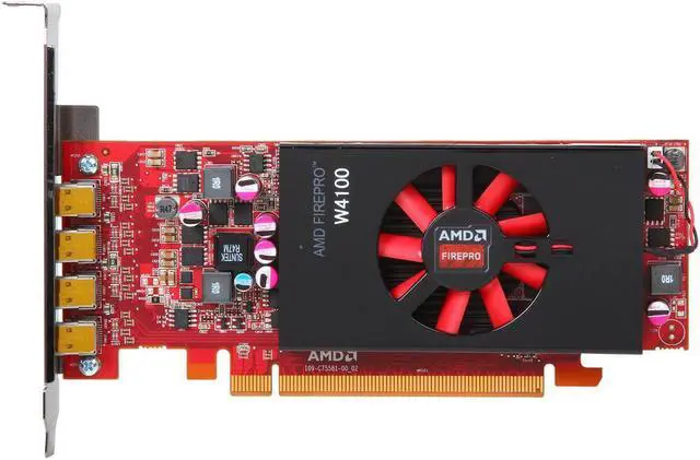 Alt view image 3 of 4 - SAPPHIRE FirePro W4100 100-505817 2GB 128-bit GDDR5 PCI Express 3.0 x16 Half Height Workstation Video Card