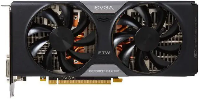 Alt view image 3 of 5 - EVGA 04G-P4-3768-KR G-SYNC Support GeForce GTX 760 FTW 4GB 256-bit GDDR5 PCI Express 3.0 SLI Support Video Card w/ EVGA ACX Cooler